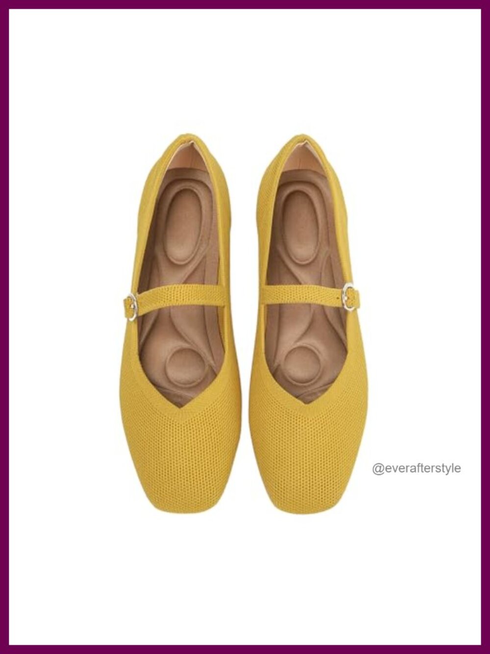 Knit Flats Square Toe Ankle Strap Washable Comfort Mary Jane Shoes